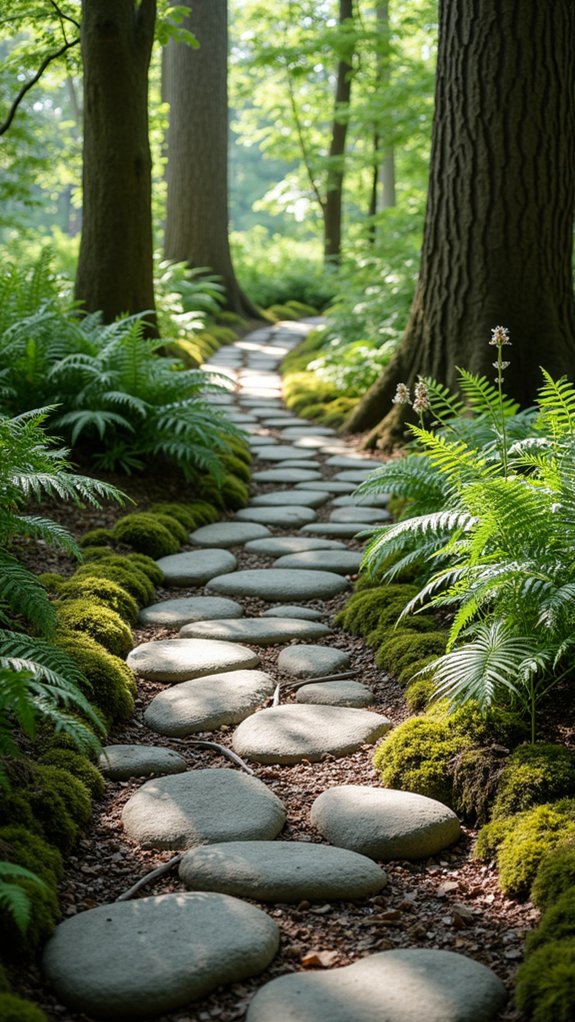 serene woodland stone pathway