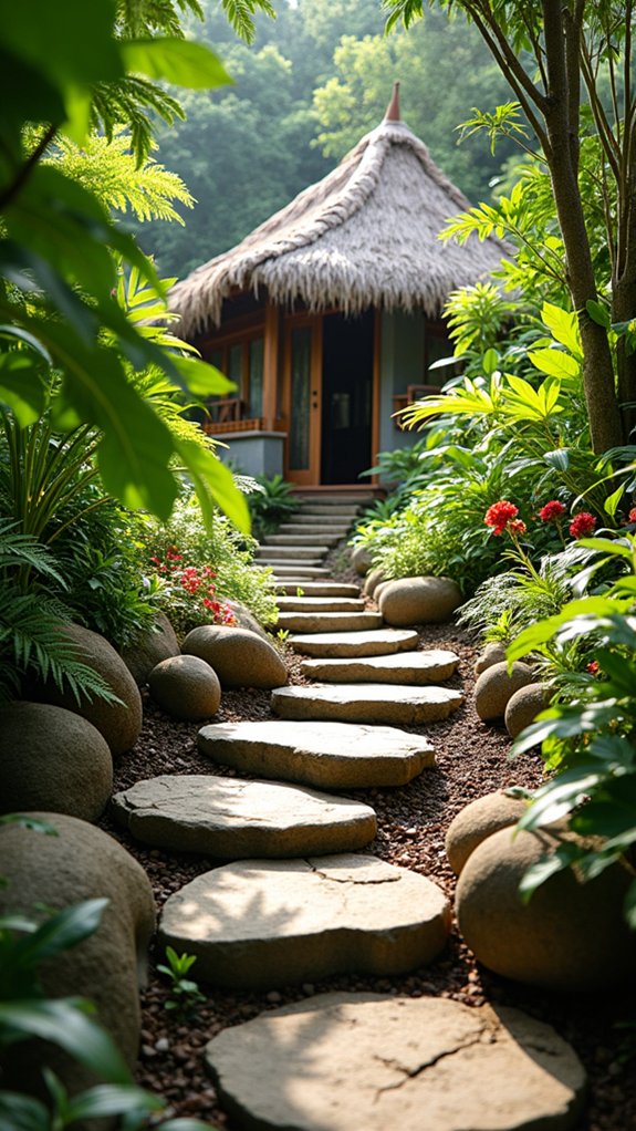 sloped rock garden design