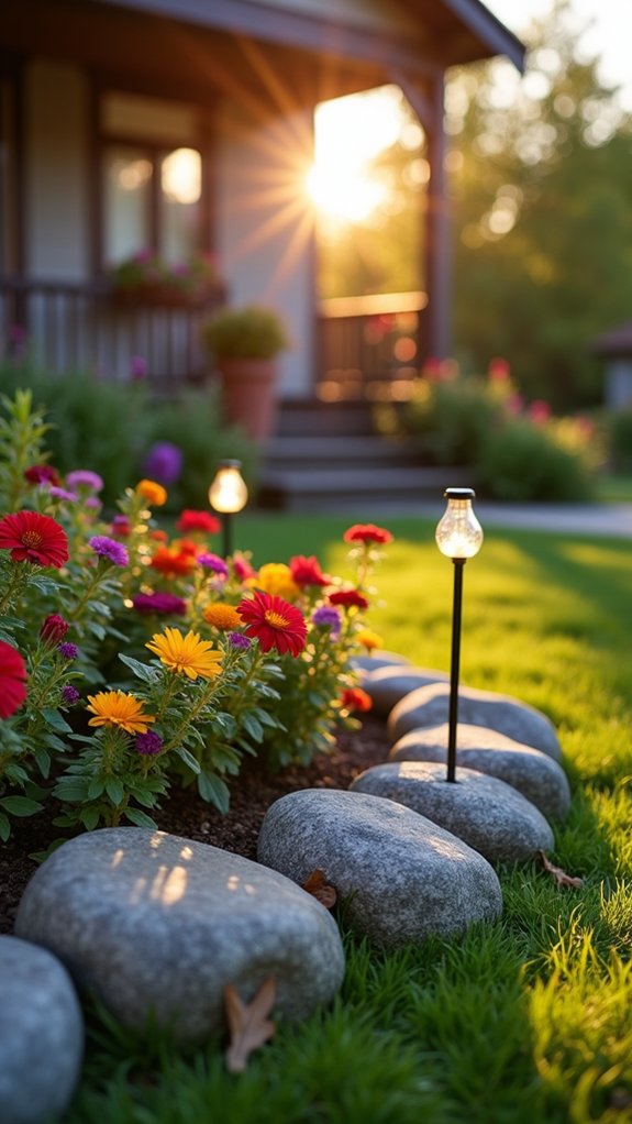 solar lights enhance blooms
