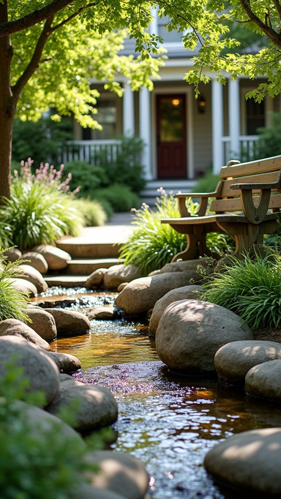 soothing river rock feature