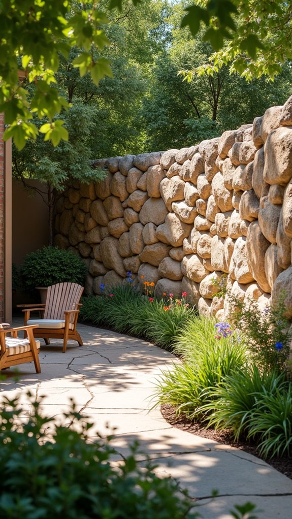stunning rock wall construction