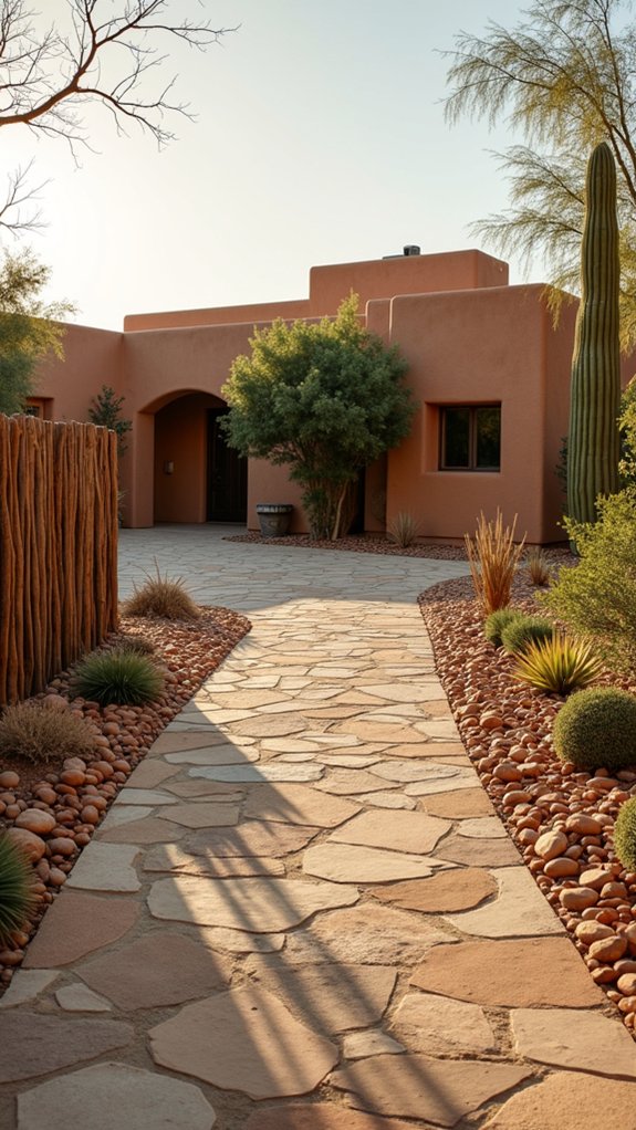 stylish desert driveway design