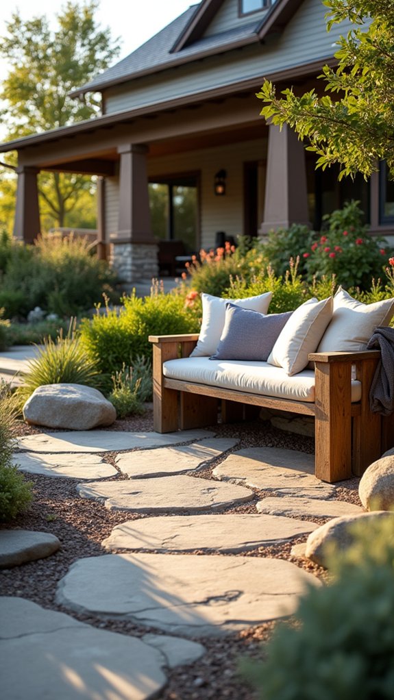 stylish river rock seating
