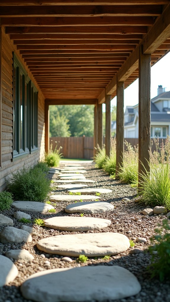 sustainable landscaping with river rocks