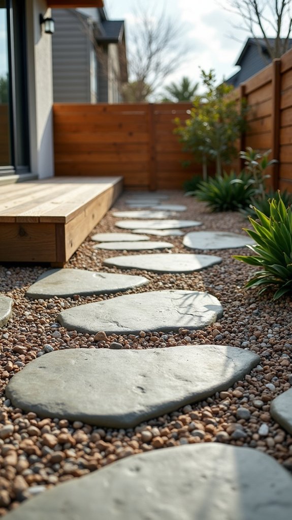 textured river rock patios