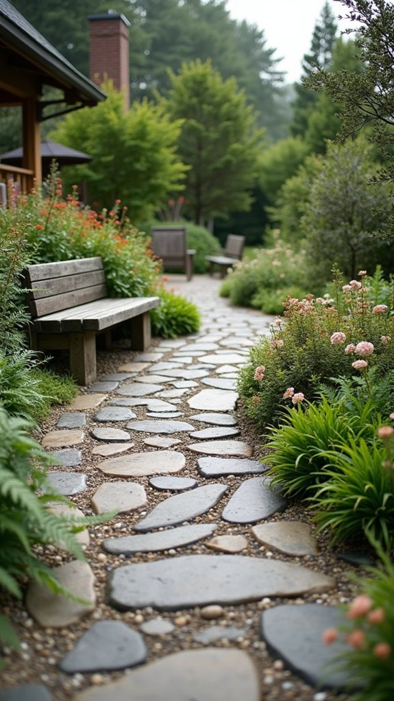 textured stone pathway design