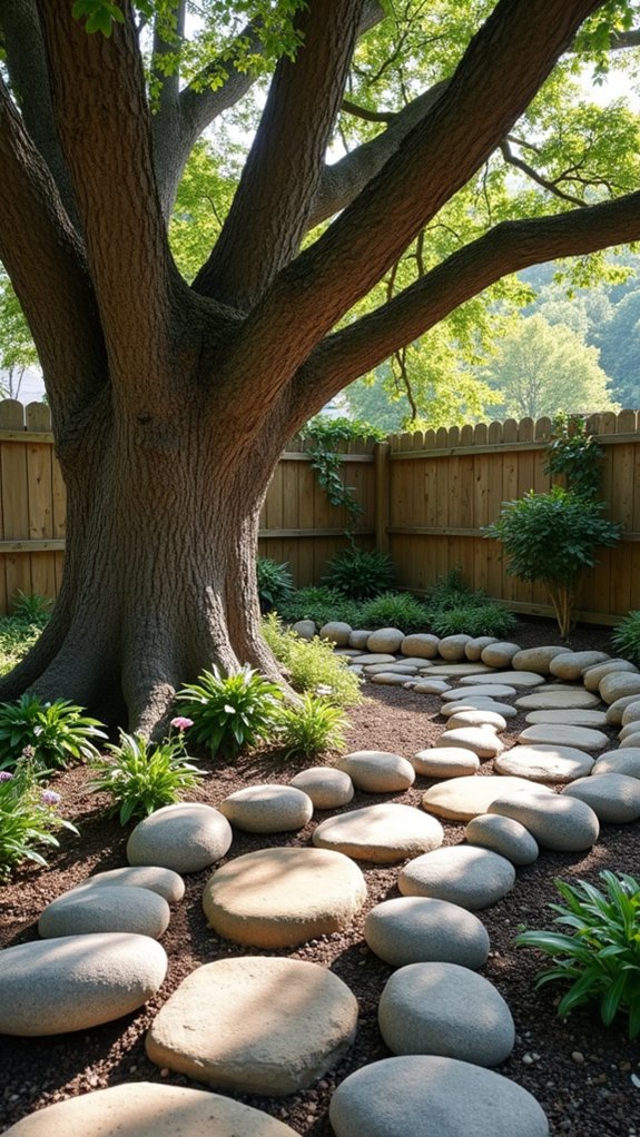 themed decorative river rock gardens