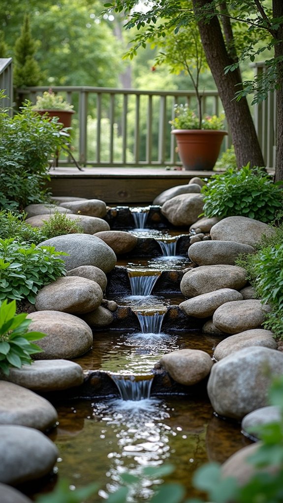tranquil multi tiered water features