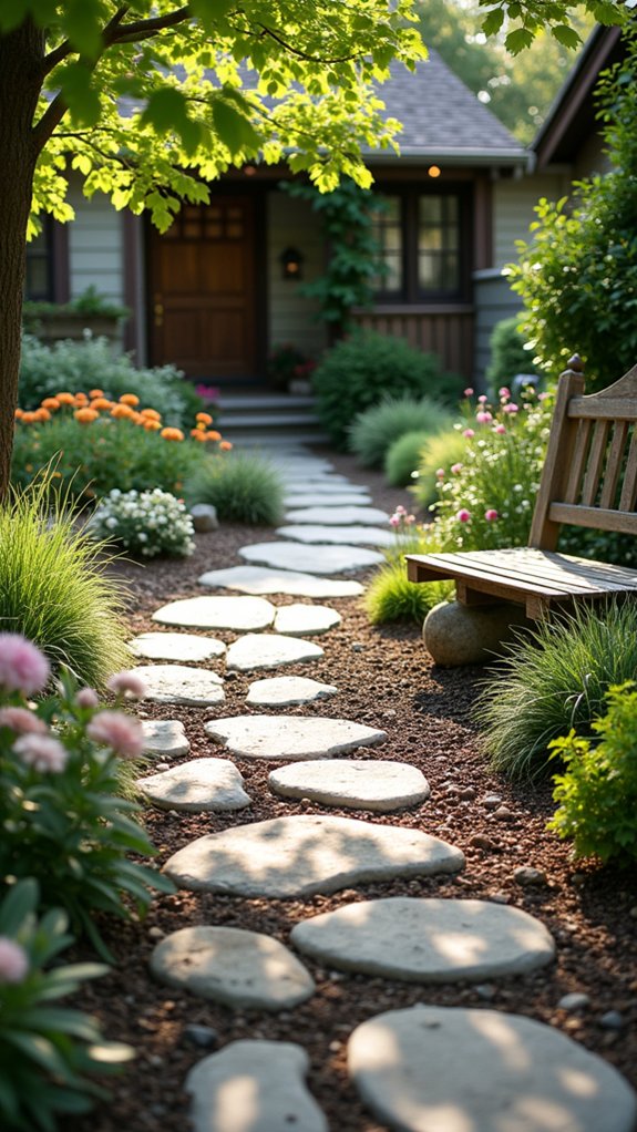 tranquil river rock pathway