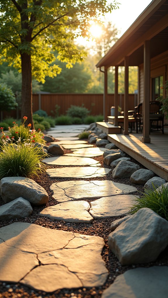 transform pathways with river rocks