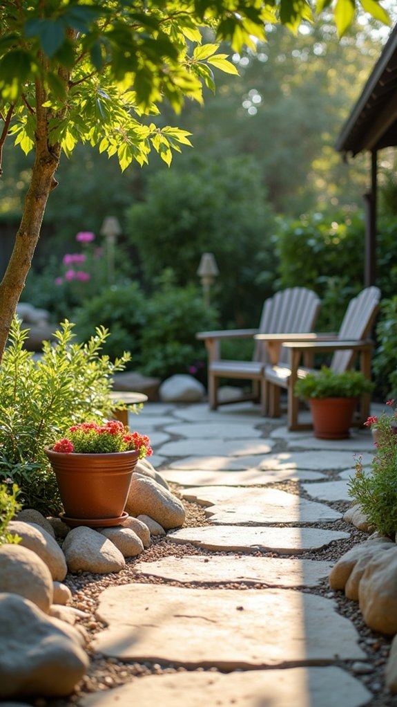 transform planters with river rock