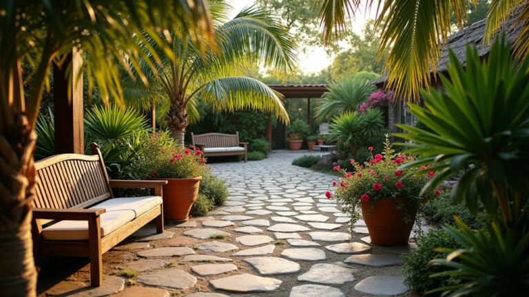 tropical river rock landscaping