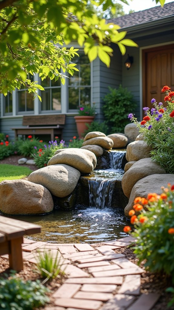 unique river rock fountain
