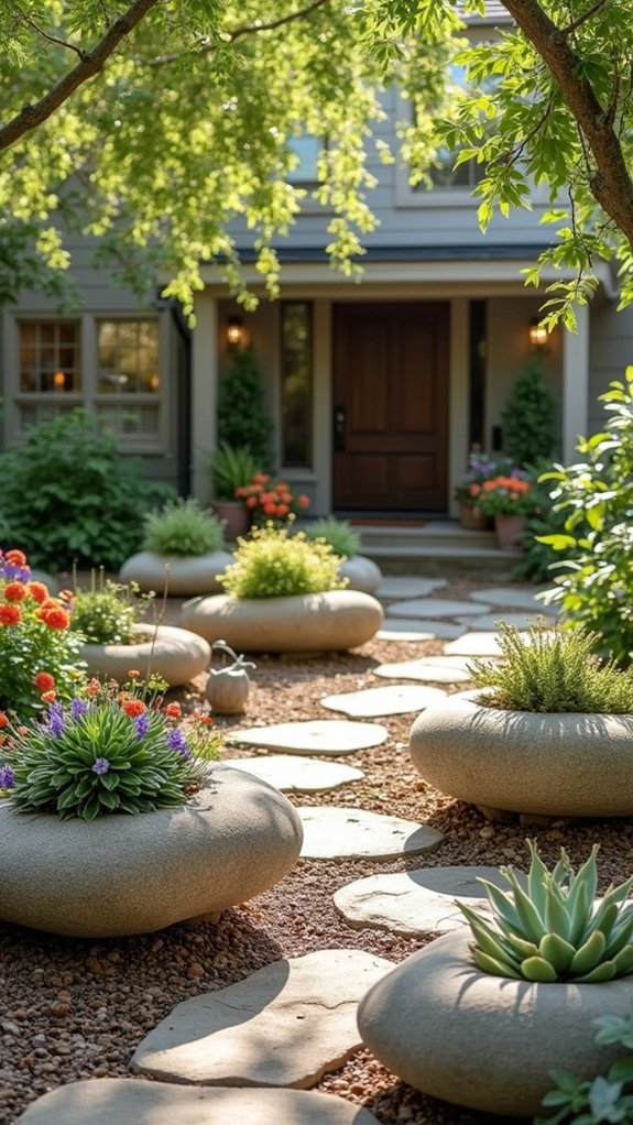 unique rock planters design