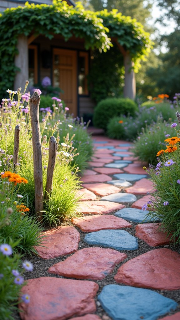 vibrant garden rock pathways