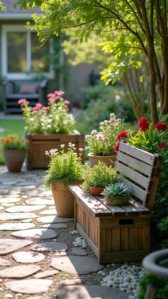 vibrant textured container gardens