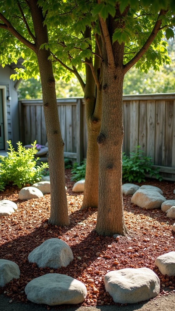 vibrant tree trunk decor