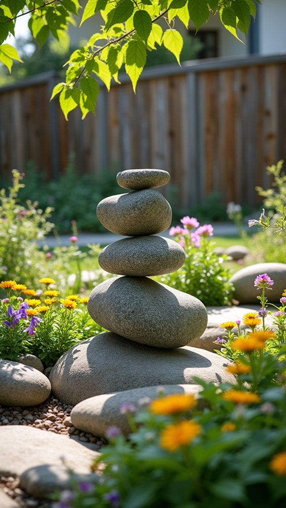 whimsical garden rock sculptures