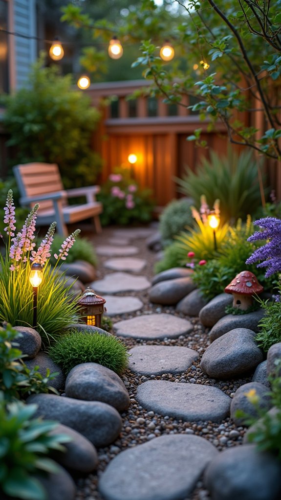 whimsical illuminated fairy garden