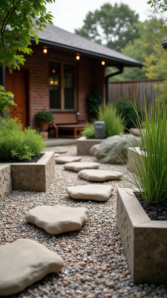 zen garden with river rocks