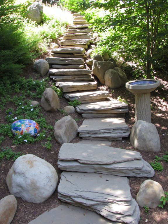 artistic rock garden steps