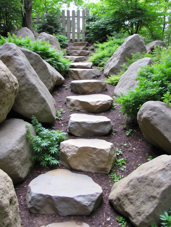 bold boulders enhance gardens
