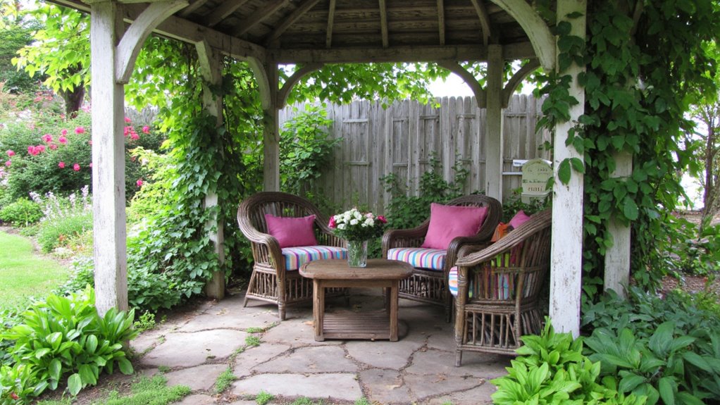 charming covered seating option