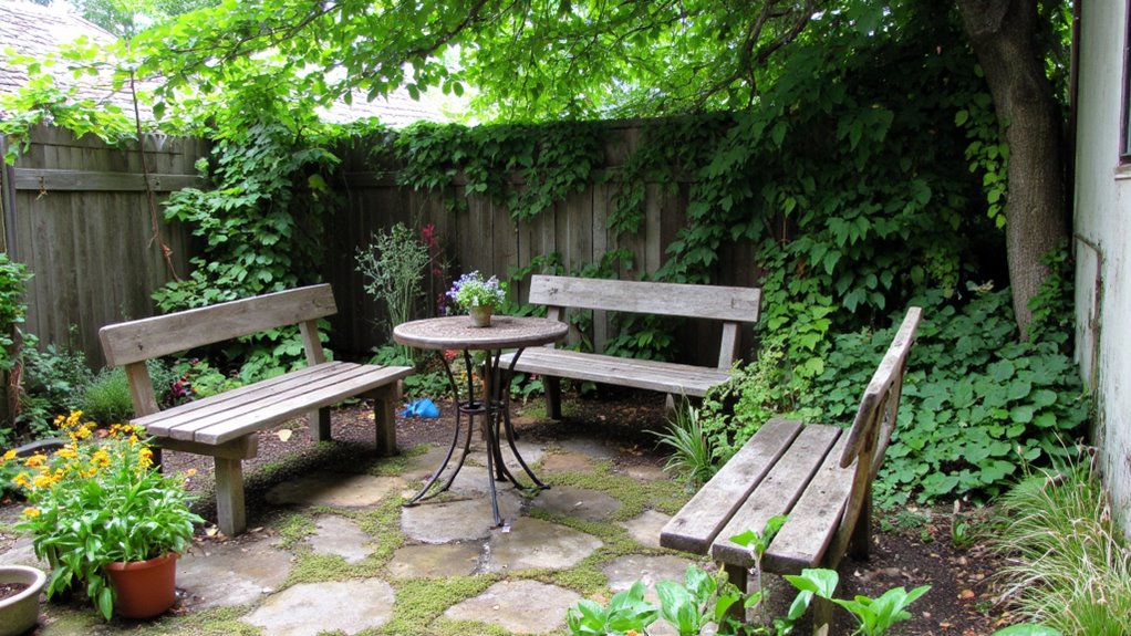 charming garden nook benches