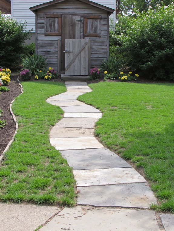 charming sloped pathway design