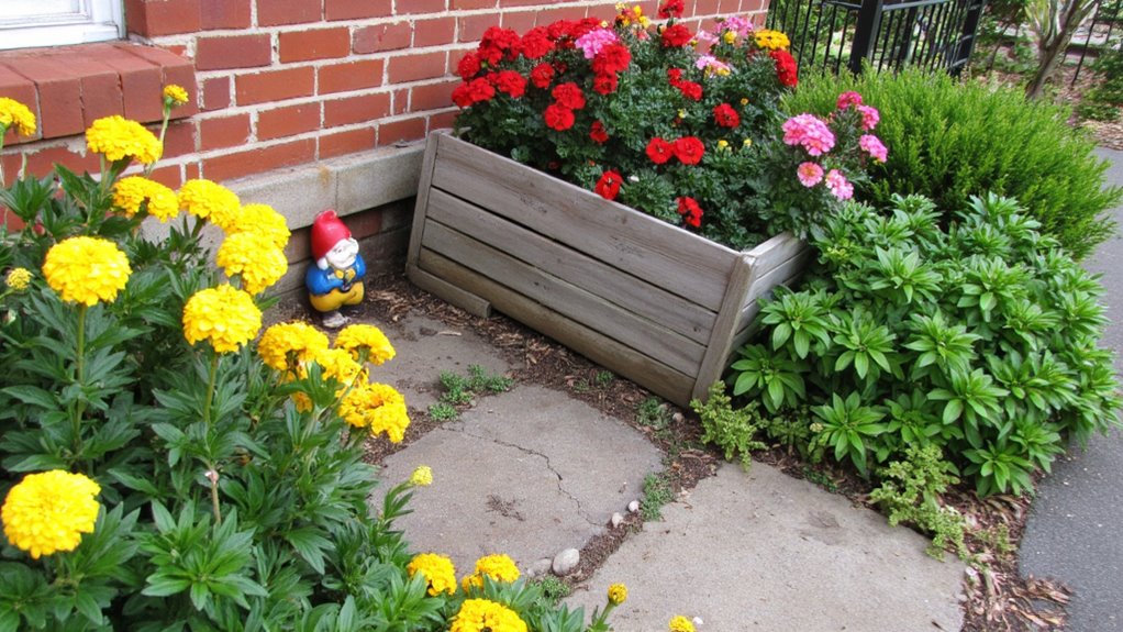 colorful annual flowers brighten corners