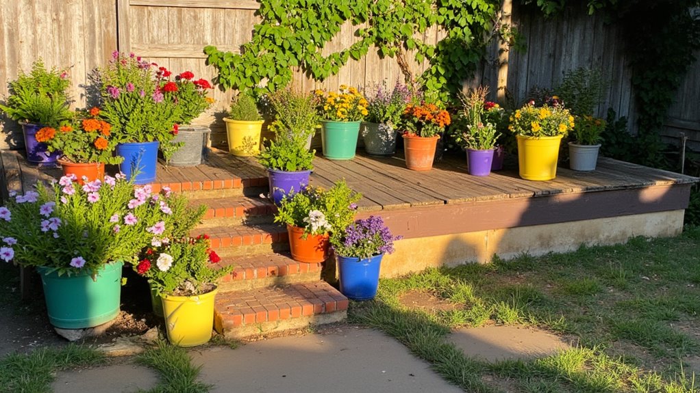 colorful pots enhance landscapes