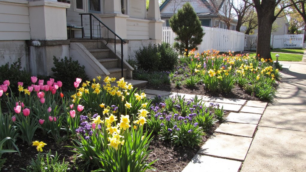 colorful seasonal flower planting