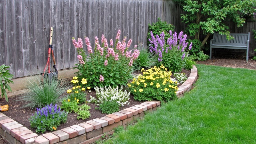 colorful vibrant flower beds