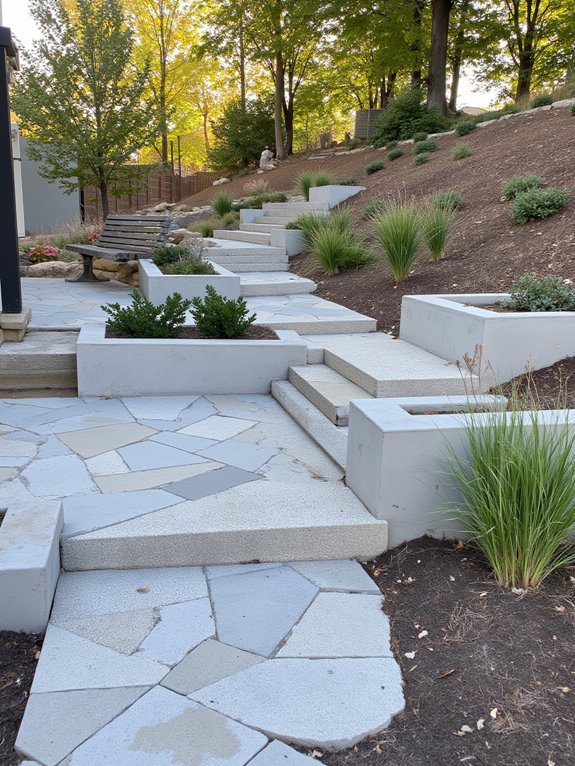 contemporary concrete and pavers
