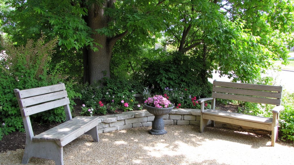 cozy bench seating area