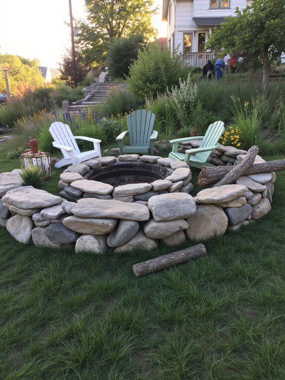 cozy circular fire pit