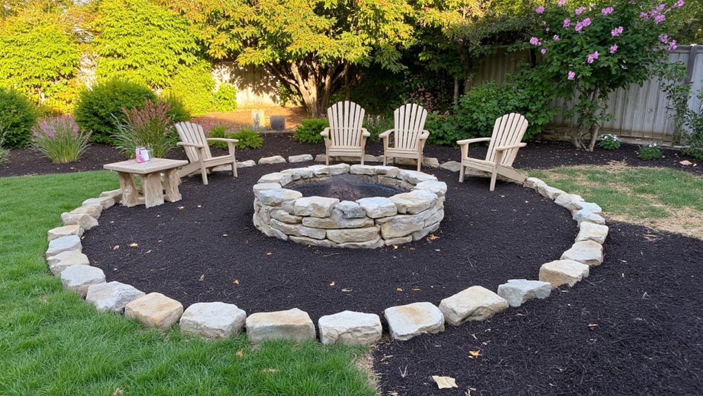 cozy fire pit seating area