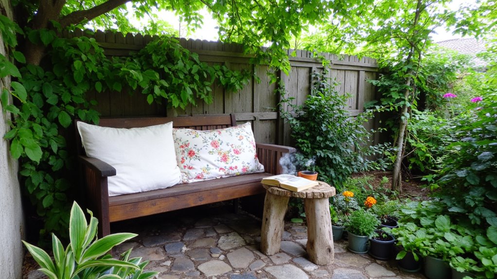 cozy garden reading nook