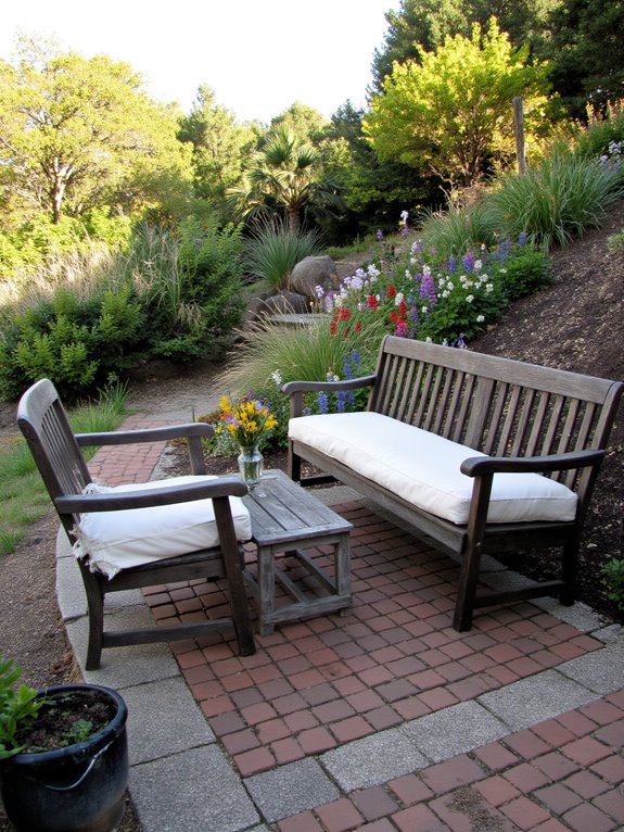 cozy garden seating area