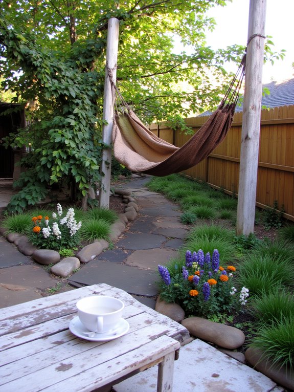 cozy hammock in nature