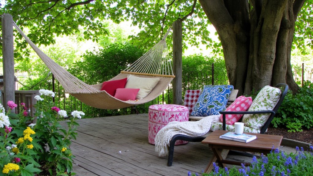 cozy hammock reading nook