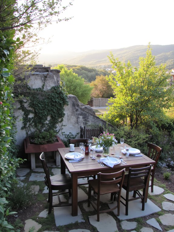 cozy outdoor dining area
