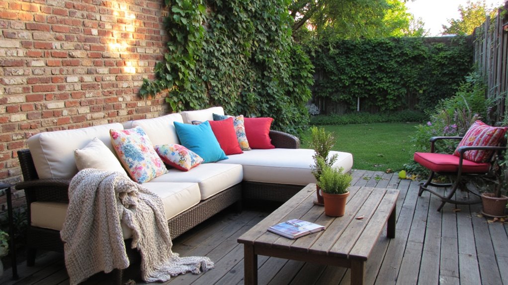 cozy outdoor pillows and blankets