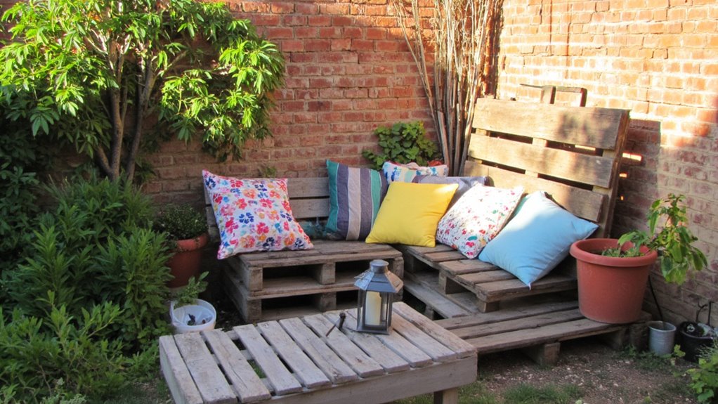 cozy pallet corner seating