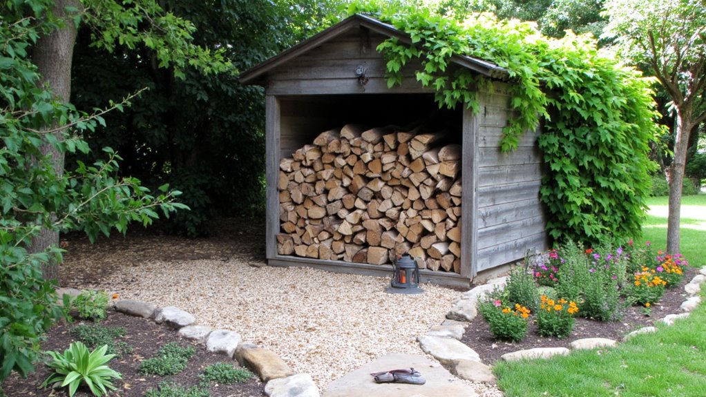 cozy rustic firewood storage