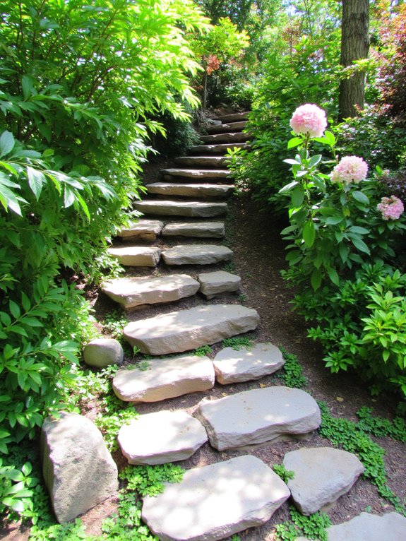 curved steps enhance garden flow