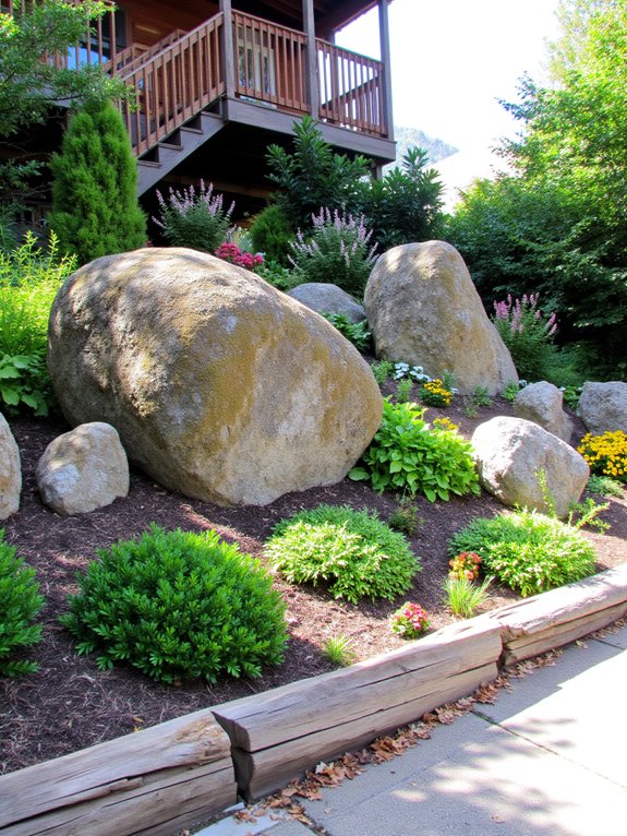 decorative boulders enhance landscapes
