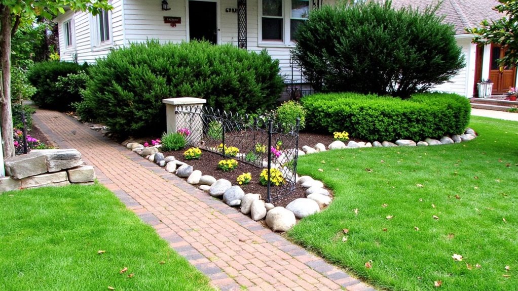 decorative edging enhances landscaping
