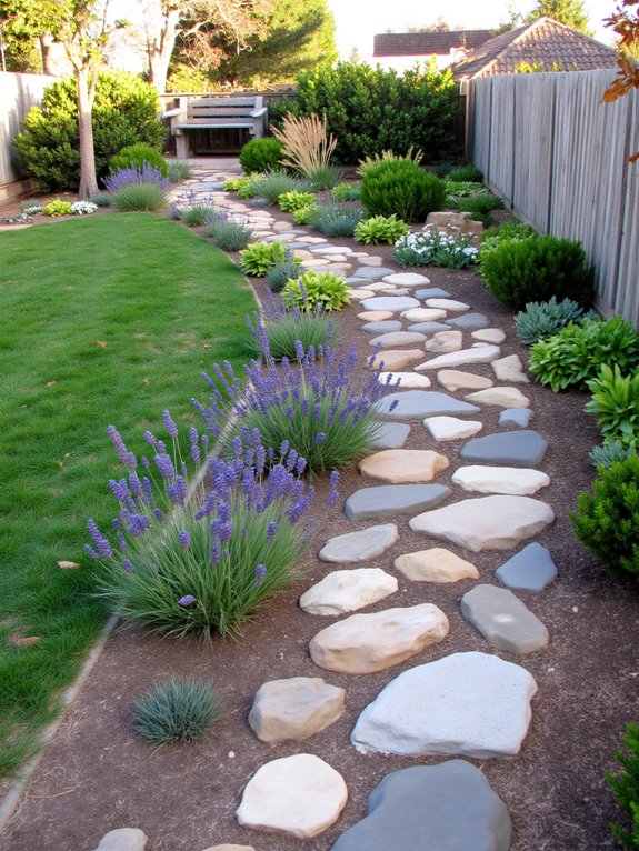 decorative stone pathways enhance accessibility