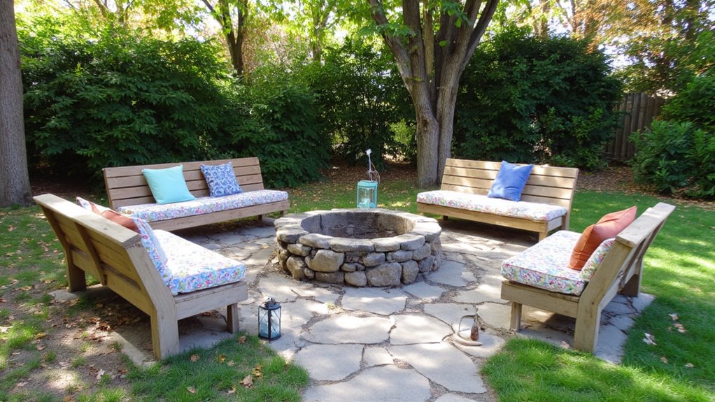 diy benches for fire pit